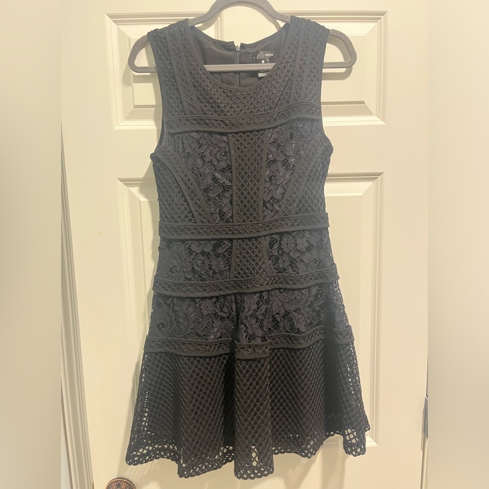 Aqua lace winter dress